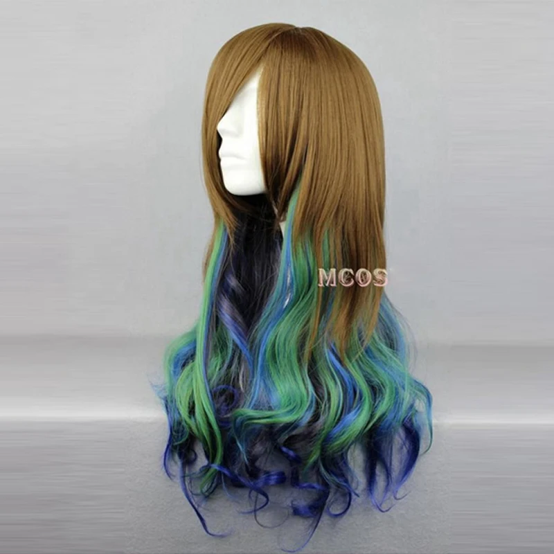 Meisjes Schattige Prinses Lolita Muli-Color Pruik Synthetisch Haar Dagelijks Harajuku Cosplay Kostuum Pruiken 68 cm + Pruik Cap
