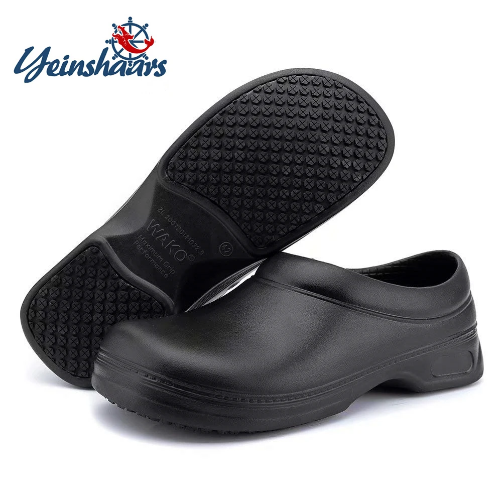 

YEINSHAARS New Men's Chef Kitchen Working Slippers Garden Shoes Summer Breathable Mules Clogs Men Anti Slip Unisex Shoes Sandals