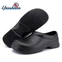 YEINSHAARS New Men's Chef Kitchen Working Slippers Garden Shoes Summer Breathable Mules Clogs Men Anti Slip Unisex Shoes Sandals