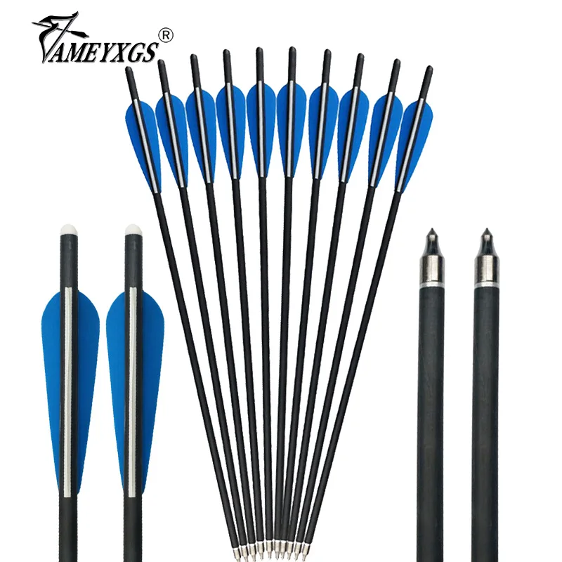 

6pcs Archery Crossbow Arrow 18/20/22inch Carbon Arrow Rubber Feather For Bow And Arrows Hunting Shooting Training Accessories