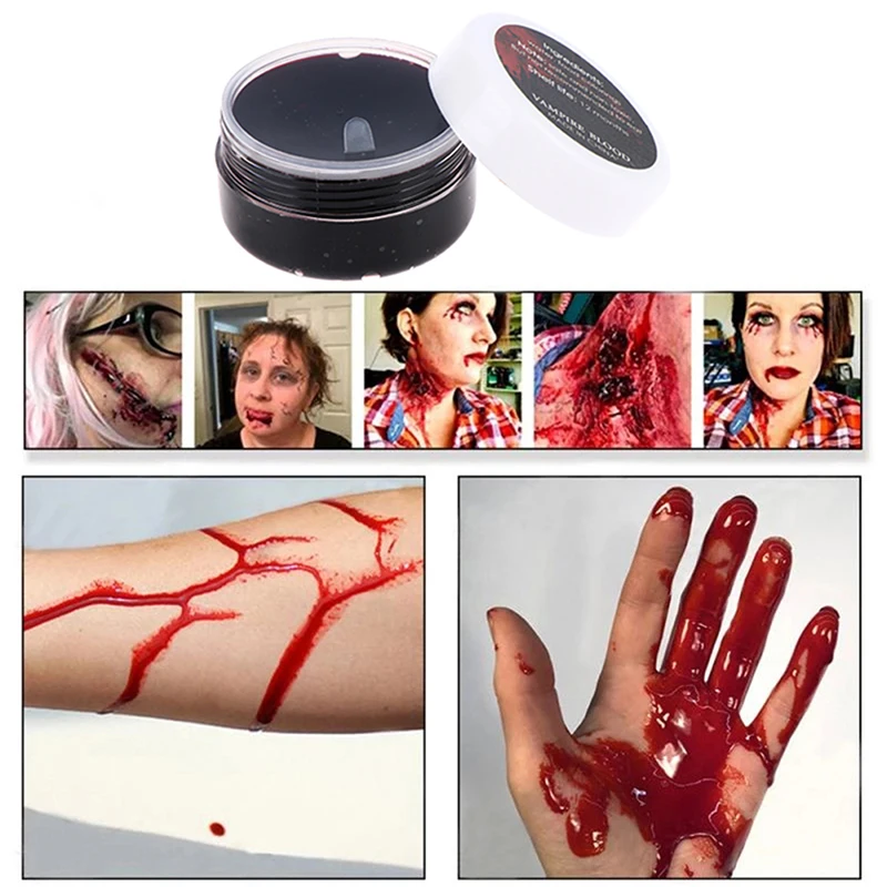 Thick Fake Blood Professional Face Body Paint Oil Fake Clot Blood Gel Makeup Blood Gel Vampires Scars Halloween makeup party