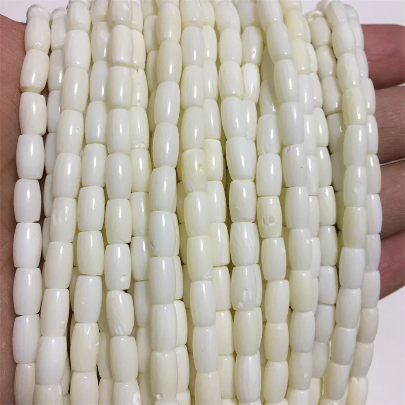 AAAAA 5*8MM Rice White Coral Gem Stone Disc Beads Chip Disk Gemstone Flat Spacer DIY Jewelry Making Bracelet Fashion Necklace