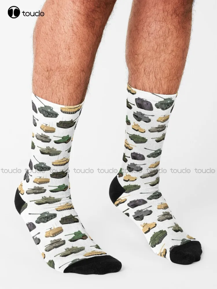 Multiple Battle Tanks Socks Boy Socks Personalized Custom Unisex Adult Teen Youth Socks 360° Digital Print Hd High Quality