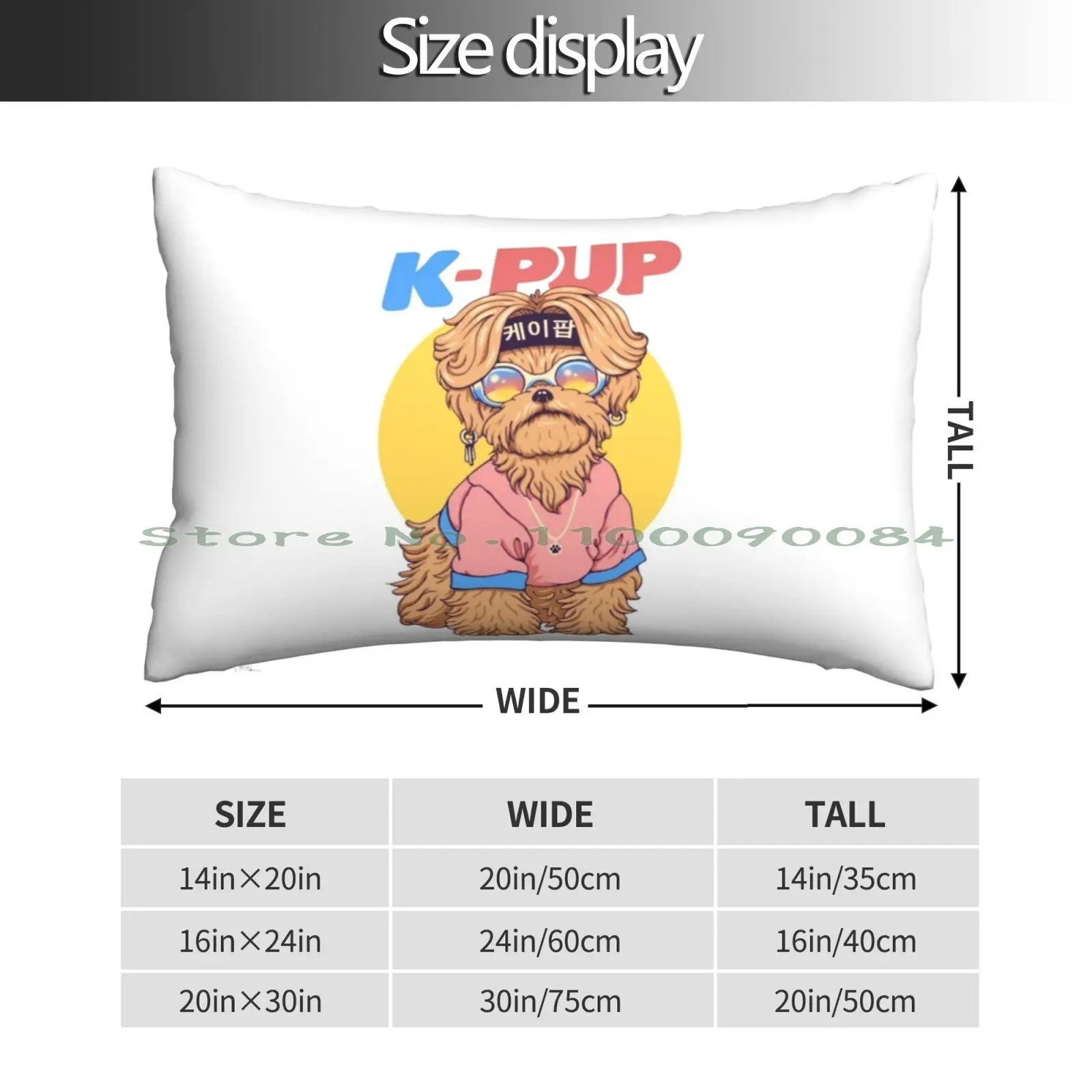 K-Pup Pillow Case 20x30 50*75 Sofa Bedroom Dogs Cute Dog Animals Puns Kpop Korean Dog Pop Culture Cute Puppy Long Rectangle