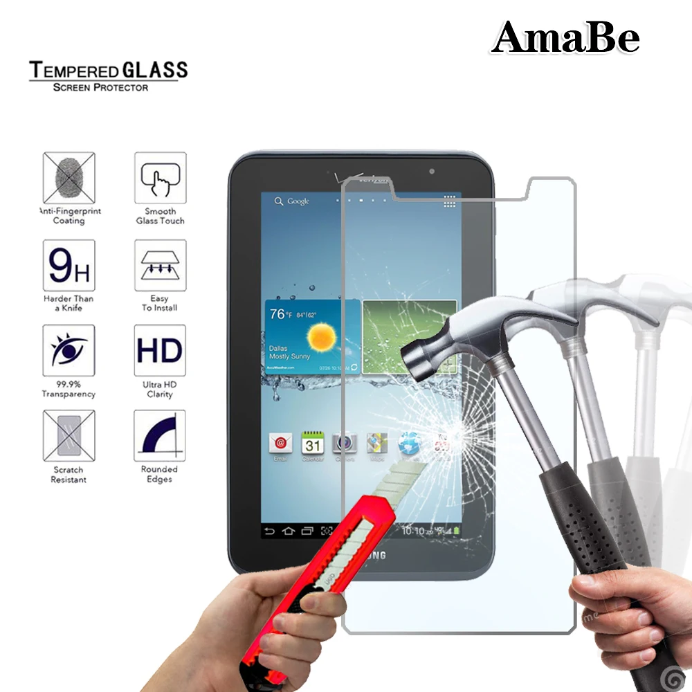 Tablet Screen Protector for Samsung Galaxy Tab 2 7.0 LTE I705/P3100/Tab 7.0 P1000/Tab 7.0 Plus P6200 P6210 Tempered Glass Film