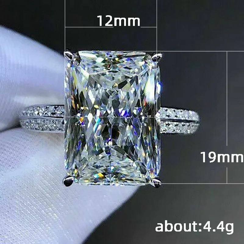 Fashion Female Jewelry Big Square Crystal Stone Women Dazzling Wedding Bridal Rings Heart Arrow Best Gift Large Rings Anillos