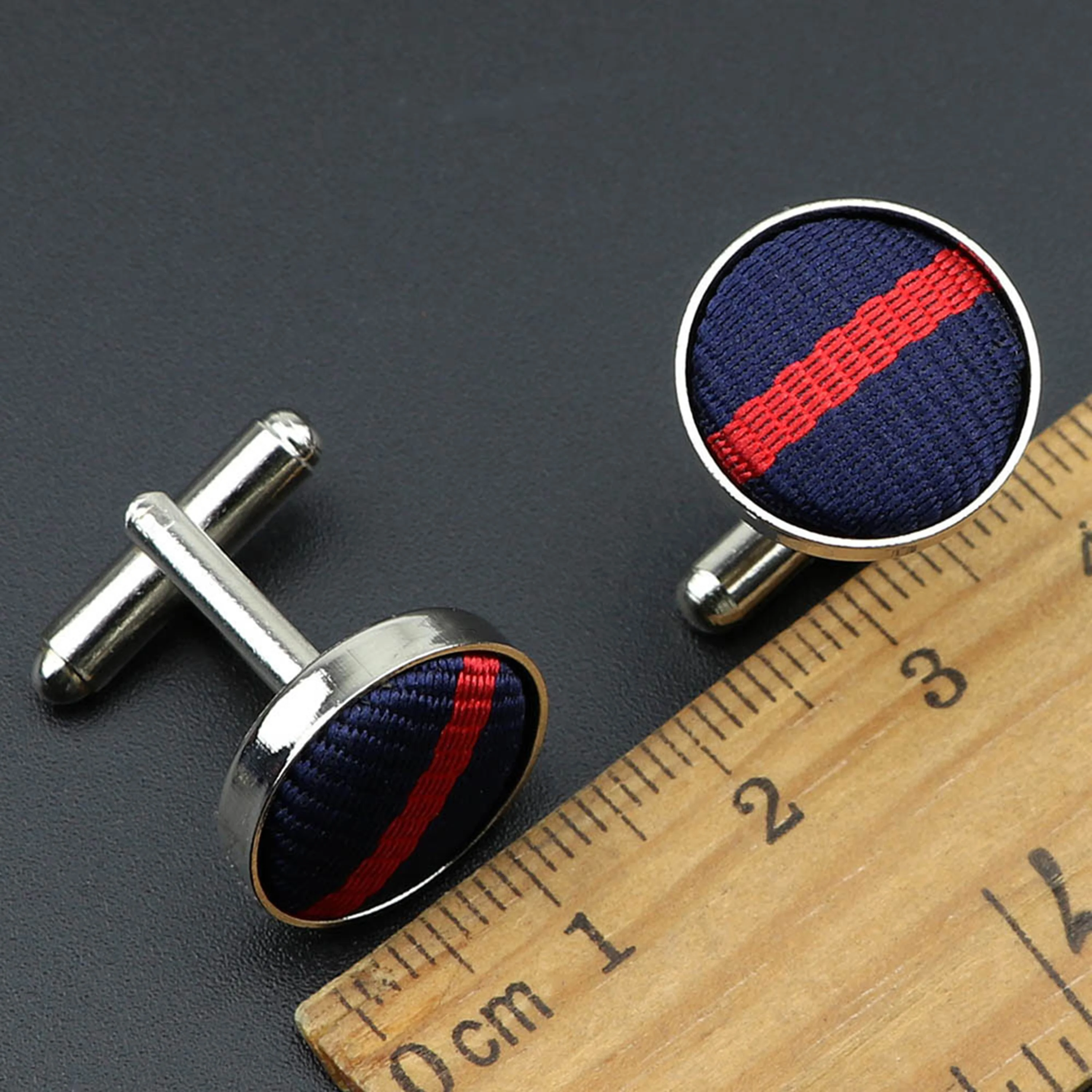 Luxury Mens Fashion Shirt Cufflinks Round Braided Jewelry For Business Wedding Party Dot Solid Polyester Stripe Cuff Link Gift