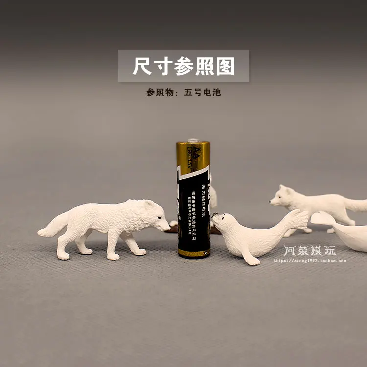 Mini Animal Model Polar Bear White Wolf Fox Snowy Owl Small Seal White Whale Figurine Model Action Figures Kids Toys Home Decor