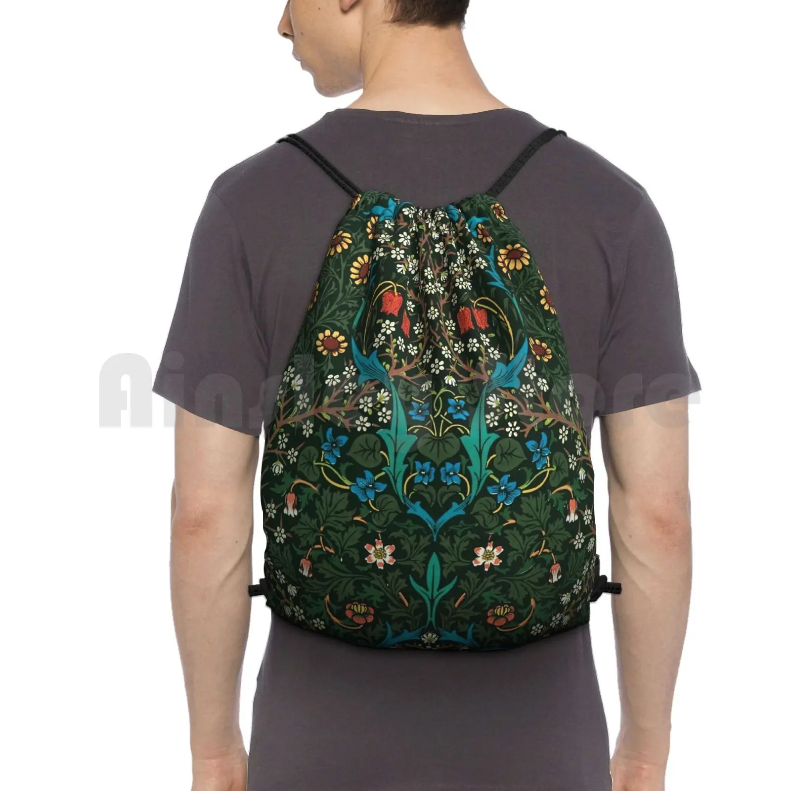 Blackthorn By William Morris , 1892 Backpack Drawstring Bag Riding Climbing Gym Bag  William Morris William Morris William