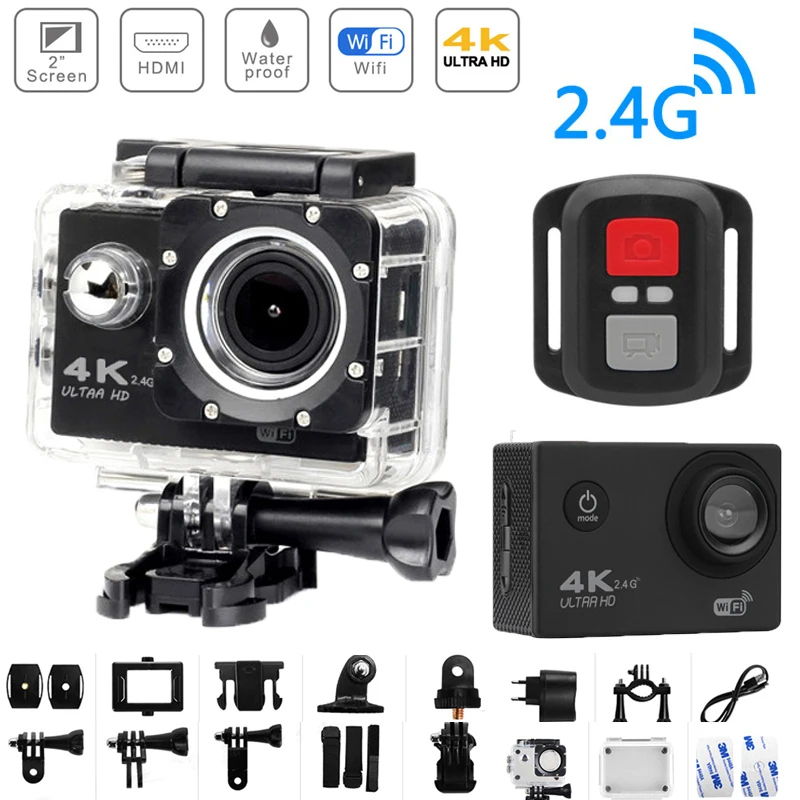 H9R Action Camera Ultra HD 4K WiFi Remote Control Sports Video Recording Camcorder DVR Go Waterproof Pro Sports DV Helmet Camera