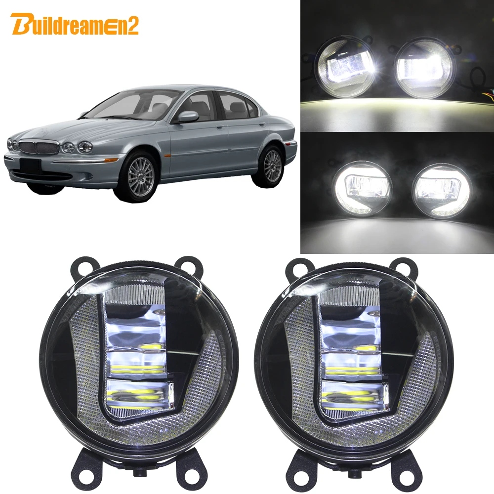 

Buildreamen2 2in1 Car LED Projector Fog Lamp + Daytime Running Light H11 Socket 12V For Jaguar X-Type (CF1) Saloon 2001-2009