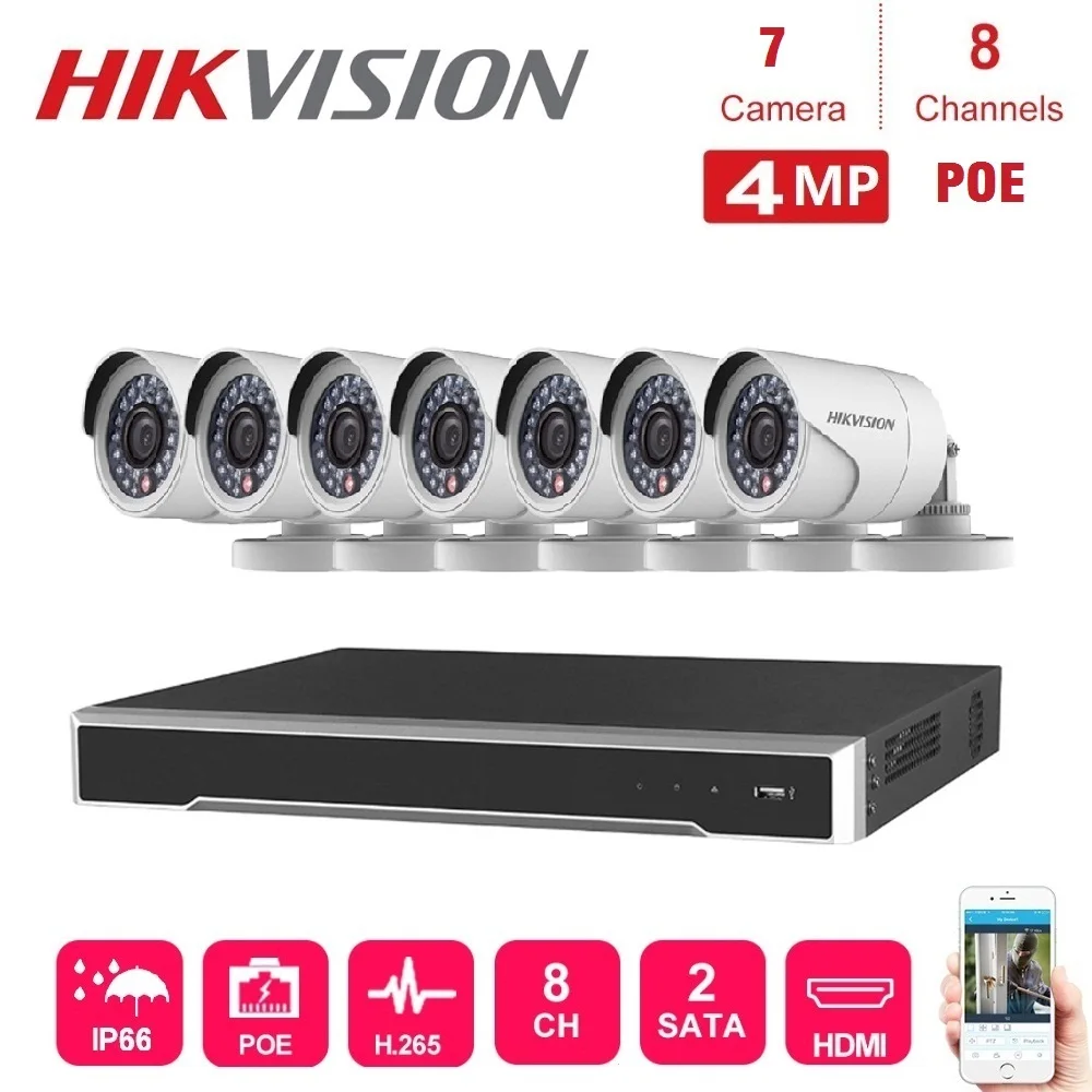 

8 Channels Hikvision Poe NVR Video Surveillance With 7 Pcs 4MP IP Camera Network Security Night Vision CCTV Security System kit