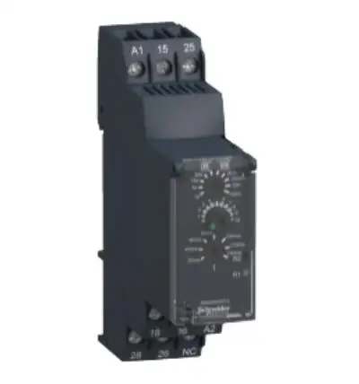 RE7YA12BU new model RE22R2QTMR Modular timing relay, 8 A, 0.05 s…300 h, 2 CO, star delta, 24...240 V AC/DC