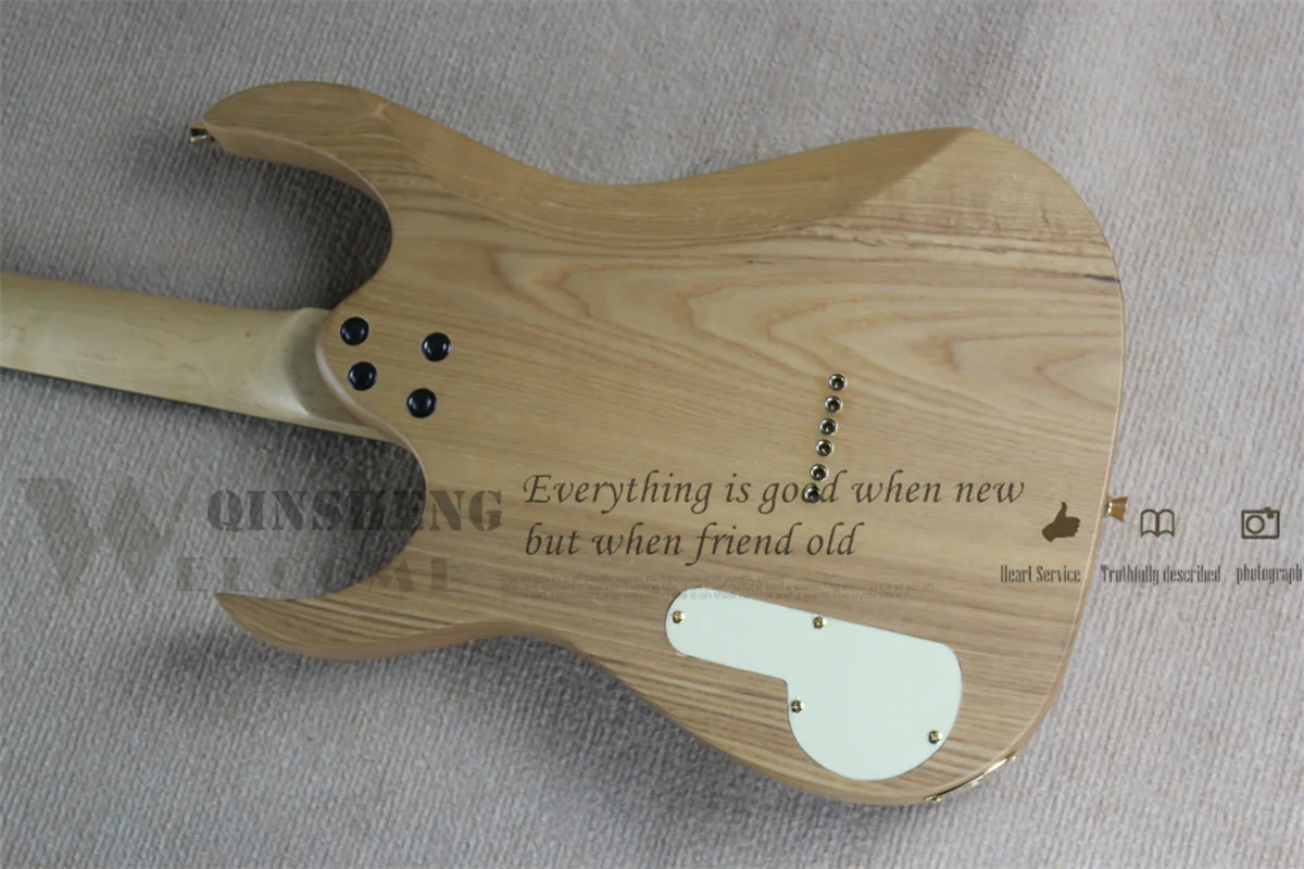 Factory Custom Electric Guitar RG Guitar ASH Wood Body Gold Tremolo Fixed Bridge HSH Pickups Maple Neck