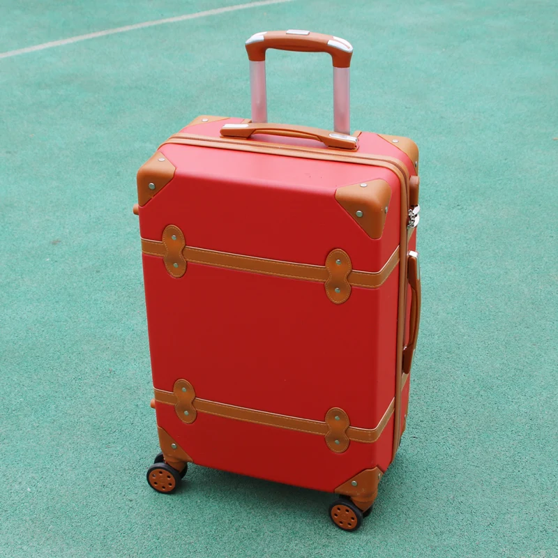 Ensemble de Valise de Voyage Rétro en ABS avec Roues, Chariot à Roulettes, Rose, Grande Capacité, Petite Valise, 20, 22, 24, 26 pouces