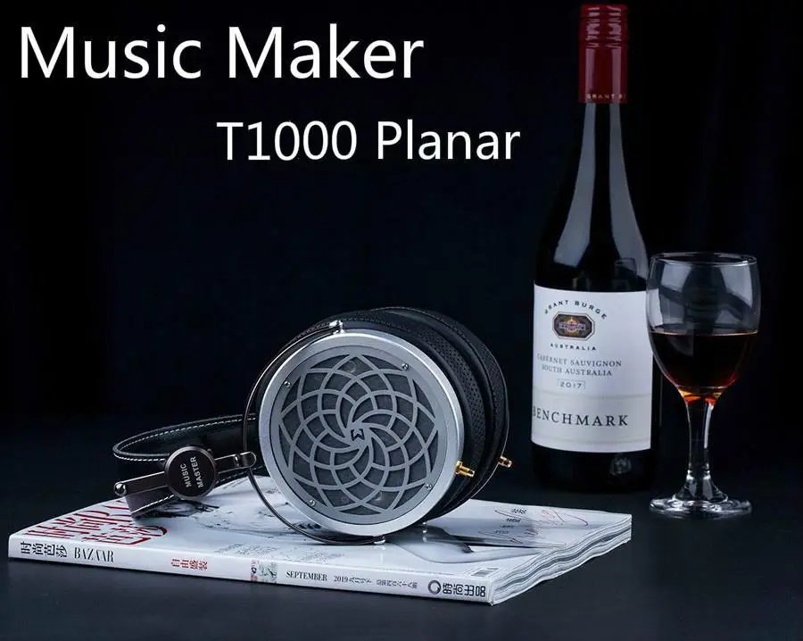 Música mestre 108mm t1000 placa planar diafragma baixo de alta fidelidade audiophile fone de ouvido de madeira susvara 1266 lcd3 hd820