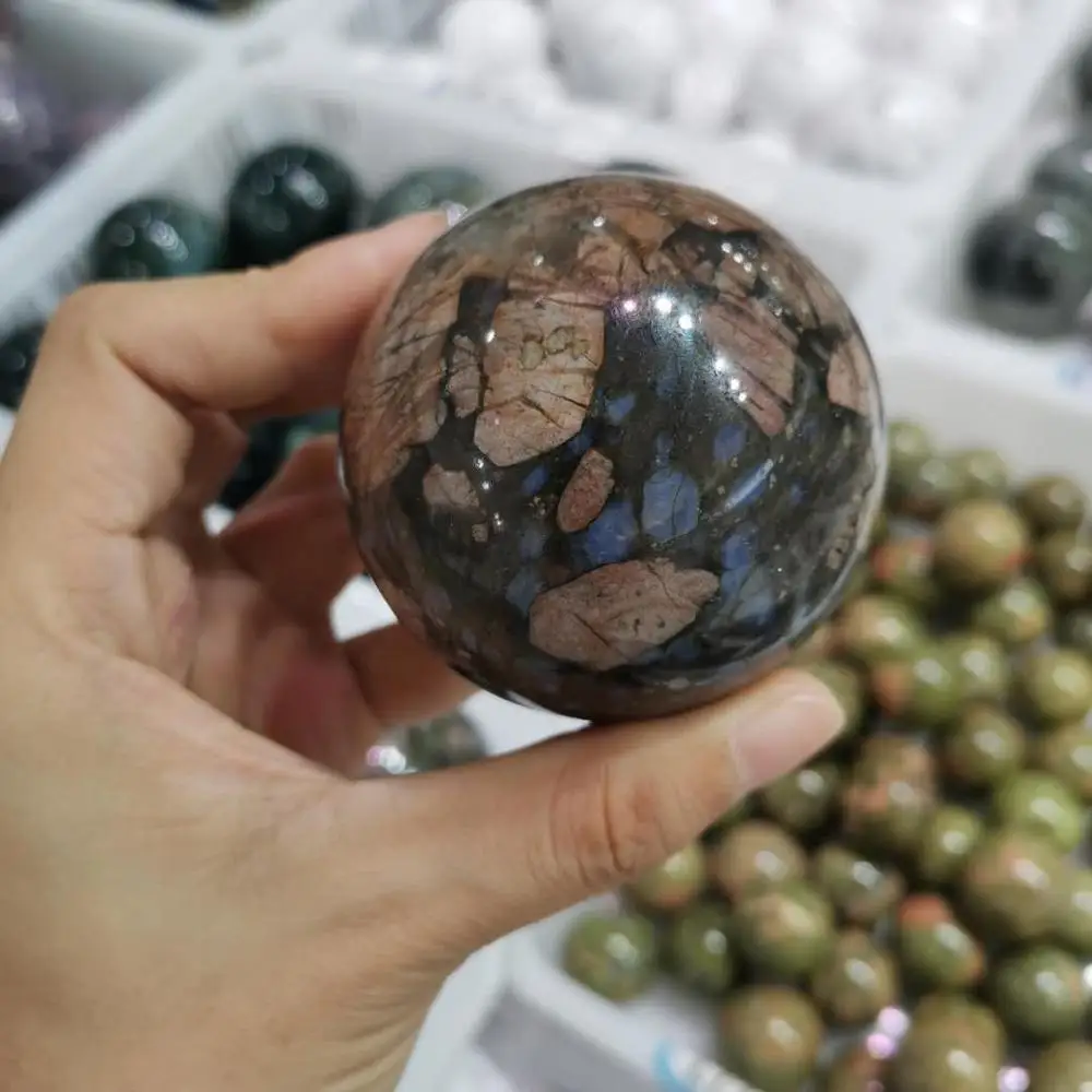 5-7cm Natural Glaucophane Crystal ball que sera stone Sphere for home decoration