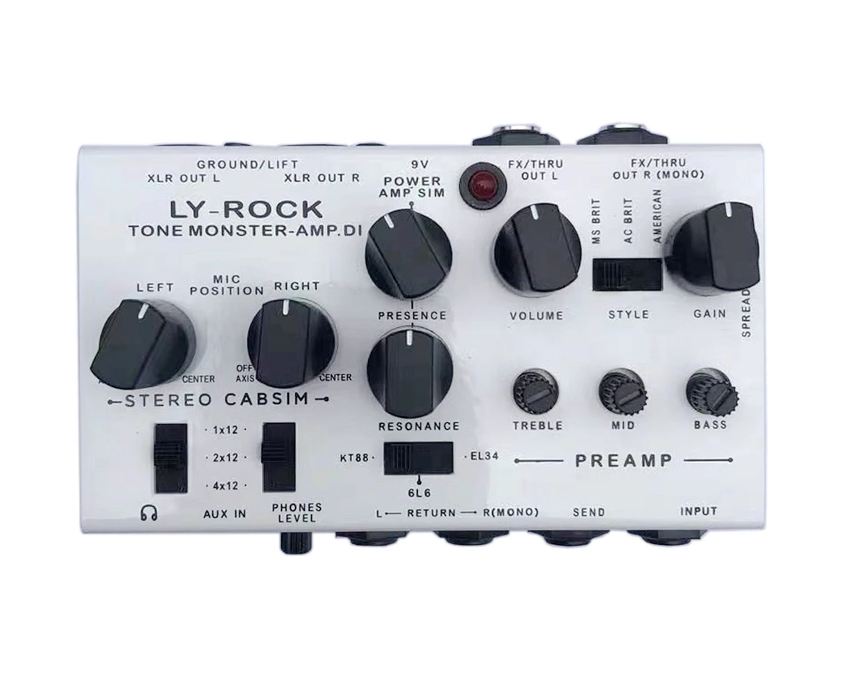 LYR PEDALS ly rock, gitara audio stacja robocza pedał, gitara elektryczna audio stacja robocza, profesjonalny efekt pedałowy, biały, True Bypass