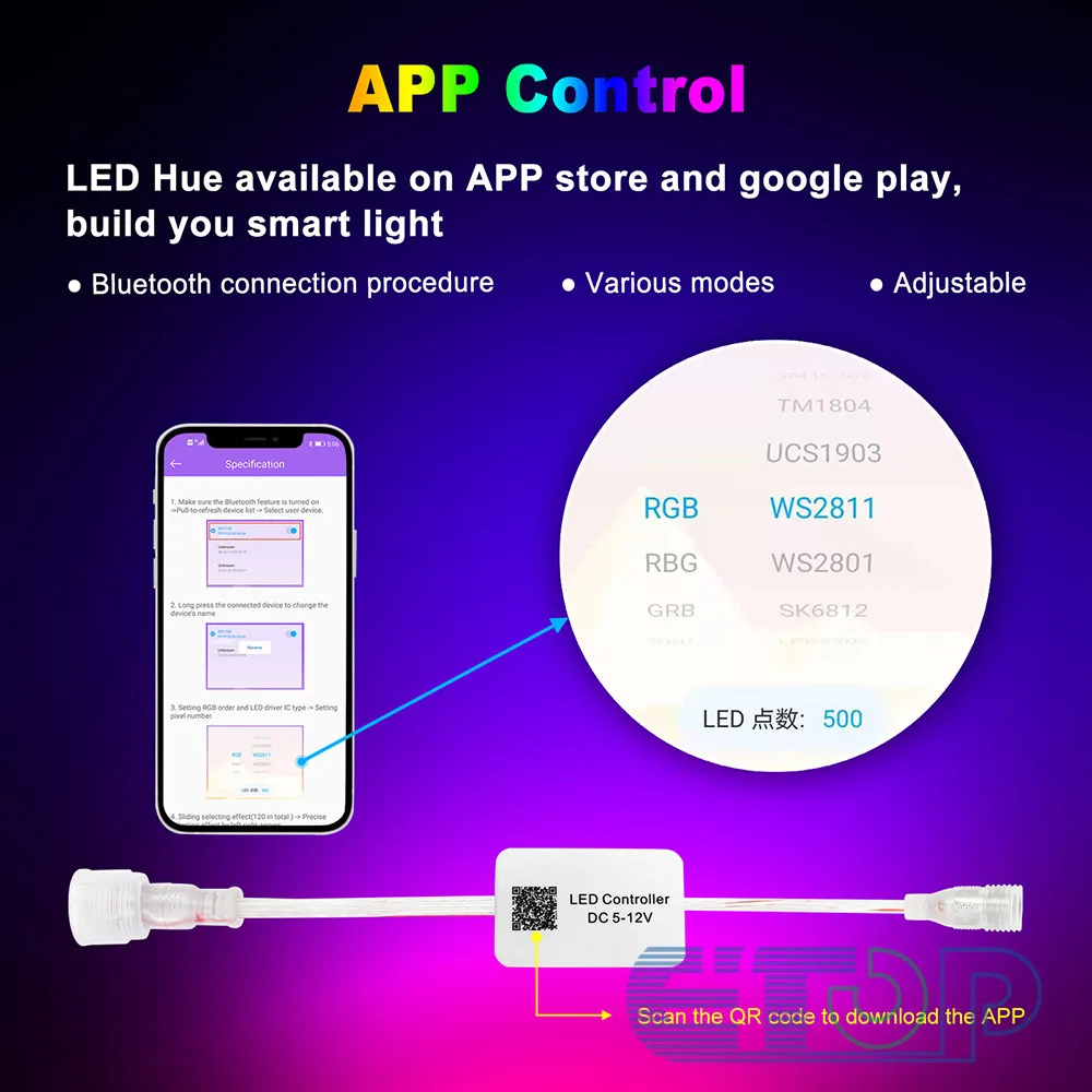 Smart Fairy String Lights, Freecube 33FT Rgb Led String Lights Voor Indoor Outdoor Decoratieve Slaapkamer Patio, App Controle