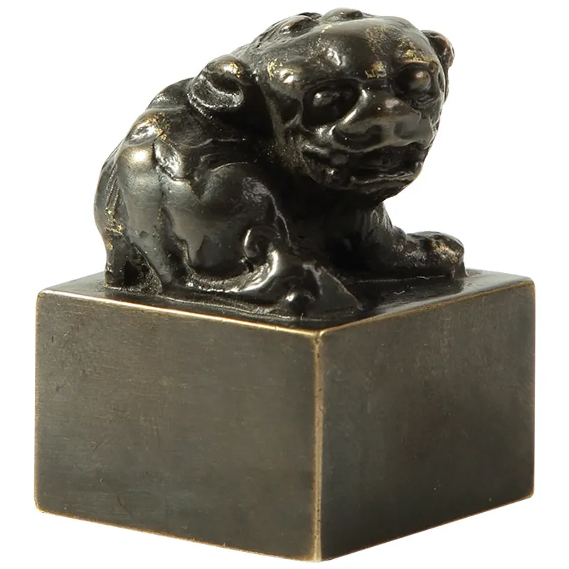 

Cute Metal Paperweight Portable Vintage Painting Calligraphy Paperweights Chinese Tradtional Bronze Lion Study Room Decoration