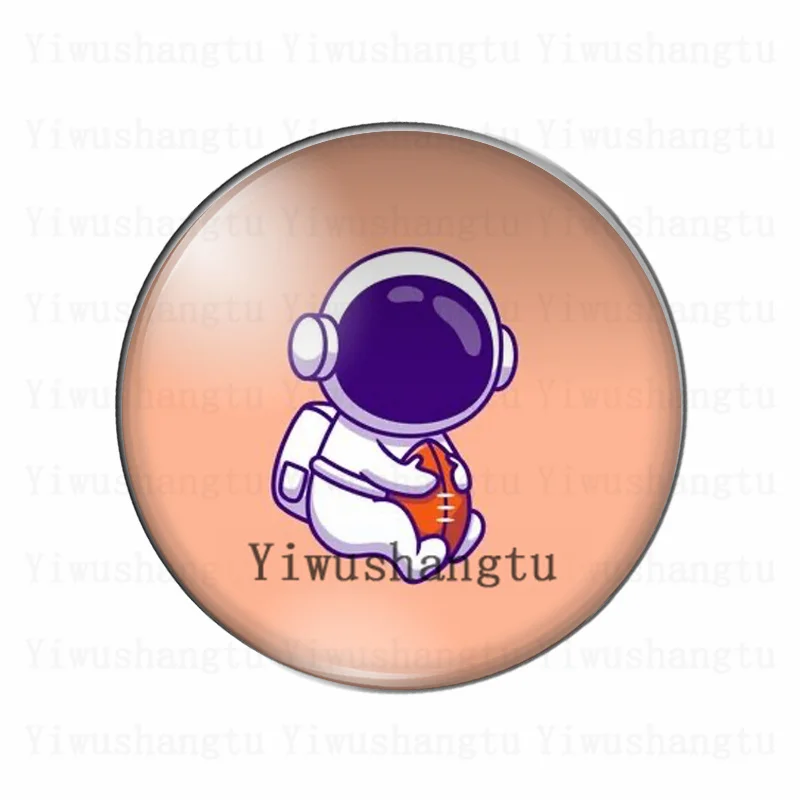 Anime astronaut happy live and play in space 12mm/20mm/25mm/30mm Round photo glass cabochon demo flat back Making findings