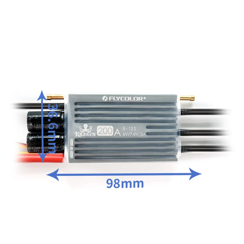 FLYCOLOR KRAKEN High Voltage 5-12S Lipo 120A 160A 200A Boat Models High Voltage Edition 12S Mobile Phone Adjustable Re