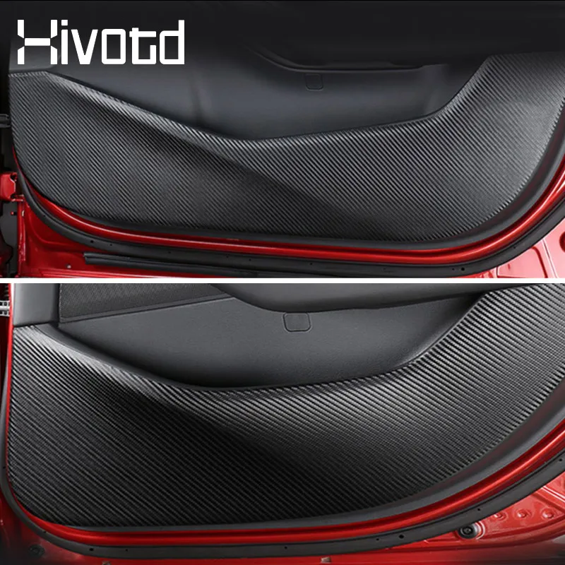 Hivotd For Mazda 3 Bp 2024 2023 2022 2021 Accessories Car Door Anti-Kick Pad Carbon Fiber Film Sticker Interior Cover Protector