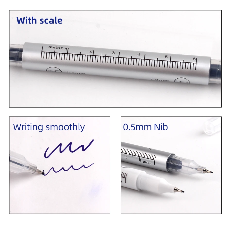 Профессиональный хирургический маркер для кожи с наконечником, стерильные водонепроницаемые маркеры для татуировки с бумажной линейкой для бровей, губ, кожи