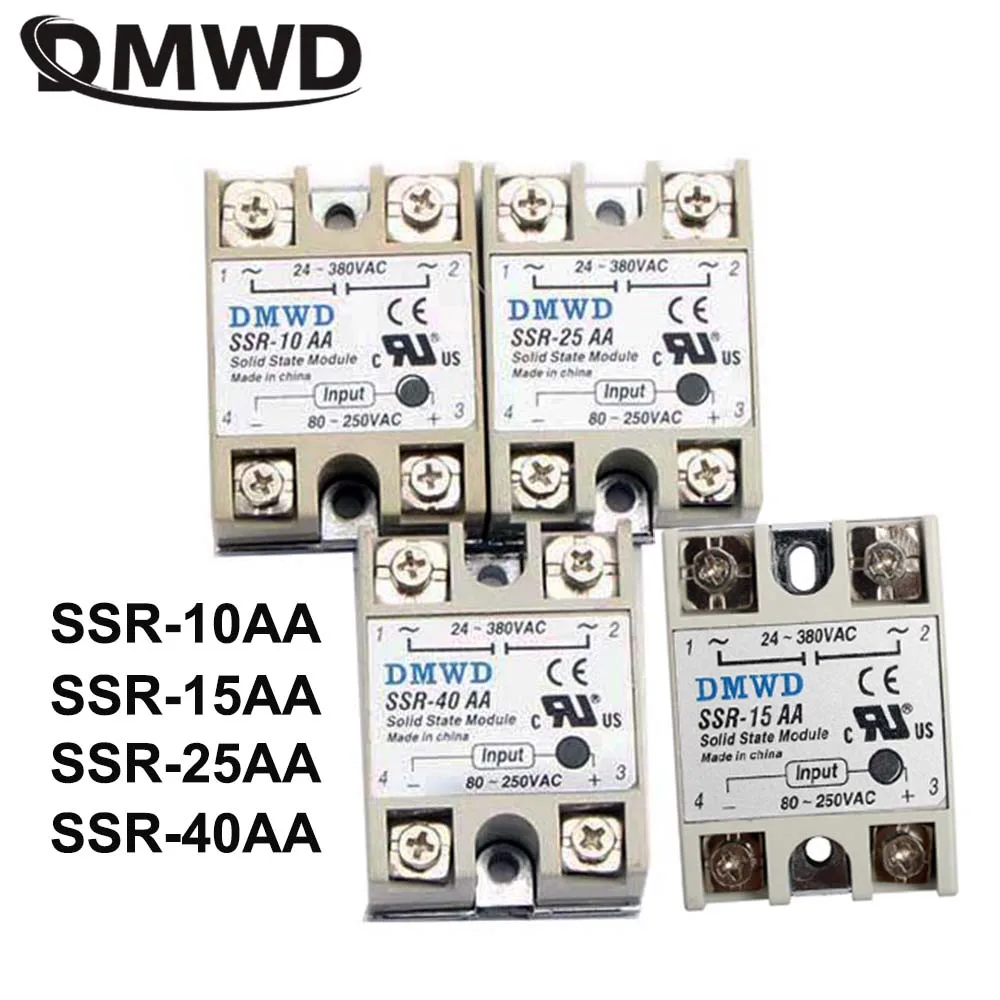 1pc Solid State Relay SSR-10AA SSR-15AA SSR-25AA SSR-40AA 10A 15A 25A 40A AC Control Relais 80-250VAC TO 24-380VAC high quality