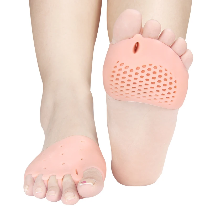 Plantillas ligeras transpirables de silicona para el antepié, almohadilla reutilizable para aliviar el dolor, accesorios para zapatillas de tacón alto, cuidado de los pies, 1 par