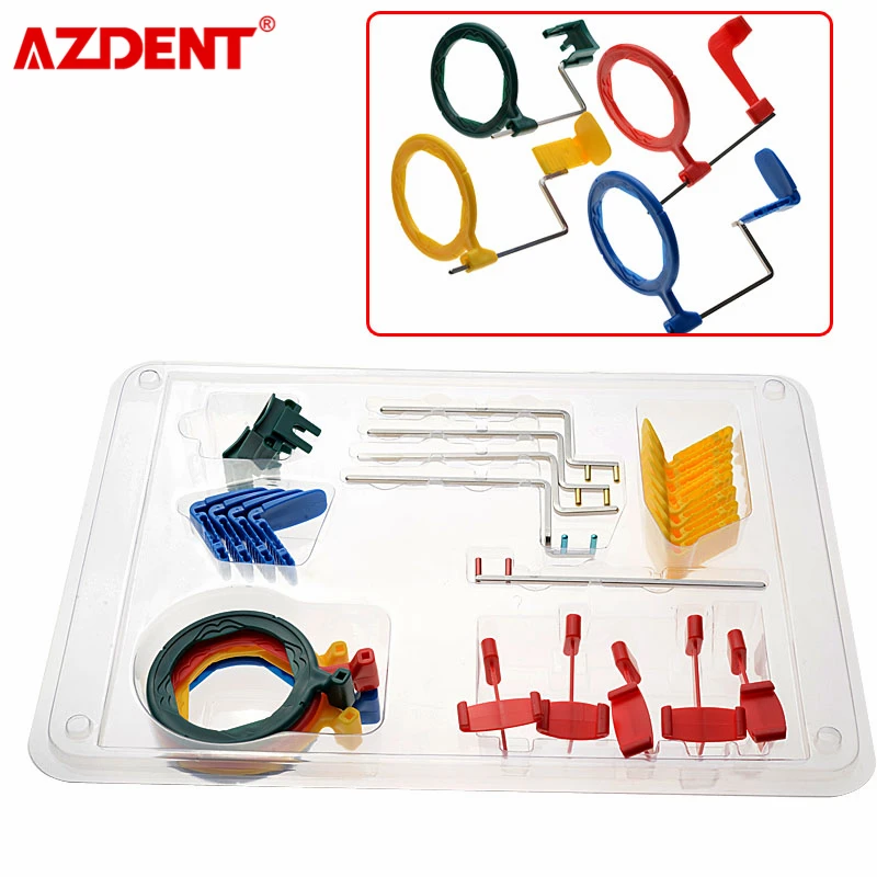 AZDENT Dental Intra Oral X-Ray Film Positioning System Complete Colorful FPS3000 Aiming Rings Indicator Arms Bite Blocks