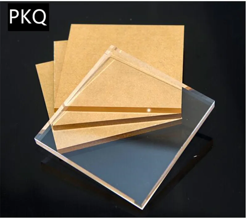 2pcs Clear Acrylic Perspex Sheet Cut Plastic Transparent Plexiglass Board Organic Glass Polymethyl Methacrylate 20x20cm/20x30cm