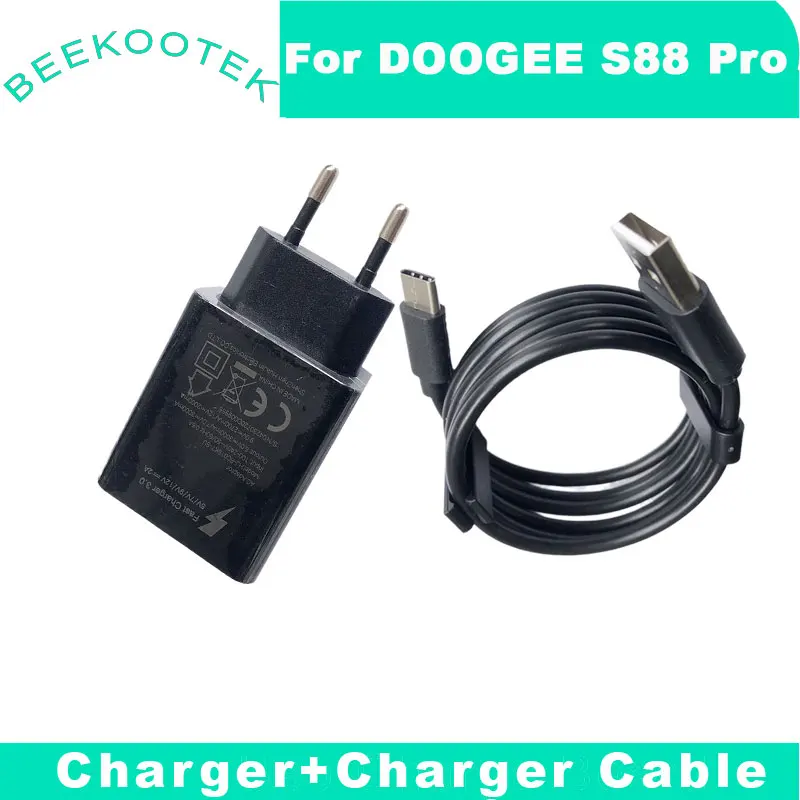 

Original Doogee S88 Pro AC Adapter Charger EU Plug Travel Switching Power Supply+USB Data line Cable For Doogee S88 Pro Phone