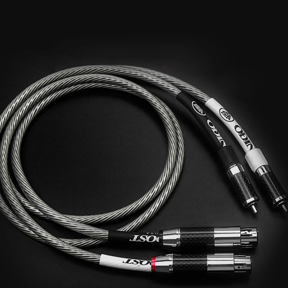 Thouliess Pair Single Crystal Silver Nordost Odin RCA Male to 3pin XLR Balanced Reference Interconnect with Carbon Fiber P-g