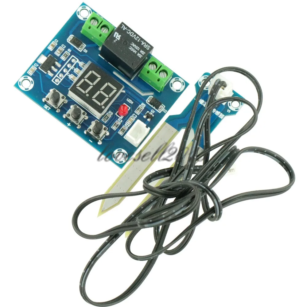 XH-M214 Humidity Controller Soil Sensor Module Board DV 12V 10A Automatic Control Irrigation Red Digital Display