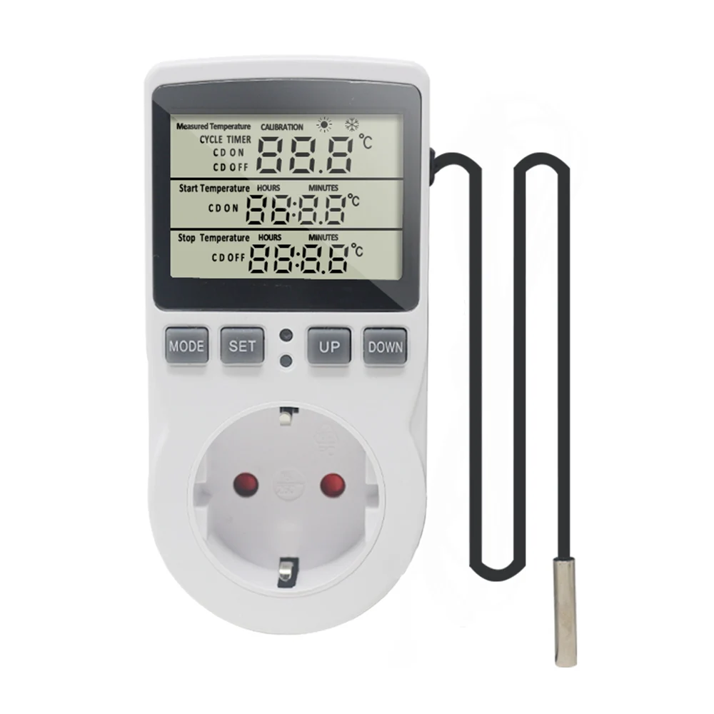 

KT3100 Digital Thermostat Socket Incubator Temperature Controller Outlet With Timer Switch 16A 220V for Heating Pad Heat Mat