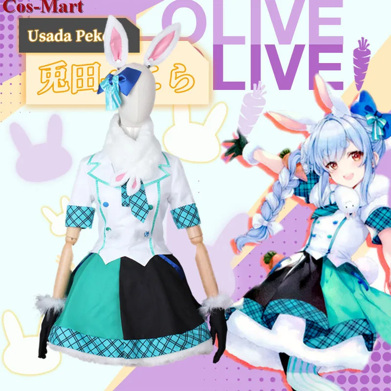 

Cos-Mart Anime Vtuber Hololive Usada Pekora Cosplay Costume Cute Bunny Girl Uniforms Female Activity Party Role Play Clothing