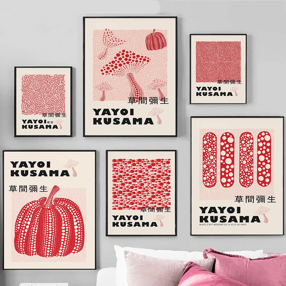 

Yayoi Kusama Poster Pumpkin Abstract Nordic Wall Art Pictures Canvas Painting Prints Gallery Decoration Living Room Home Decor