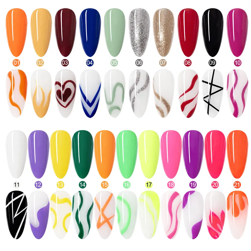 8 ml VENALISA Liner Gel White Line French Nail Gel Polish 21 Farben Soak Off UV/LED Painting Gel Schöner semi-permanenter Lack – Detail 11
