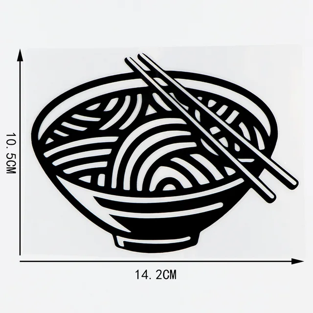

14.2×10.5CM Creative Vinyl Decals Oriental Food Noodle Funny Car Stickers Decor