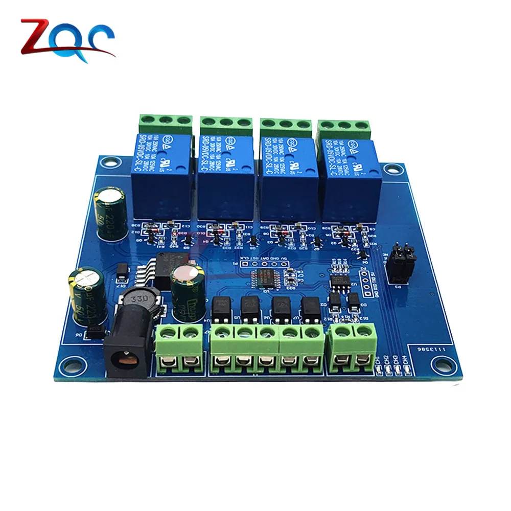 DC 7-24V Modbus-RTU 4 Channel Relay Module RS485 TTL Controller Switch Signal Input Output Anti-reverse Connection for Arduino