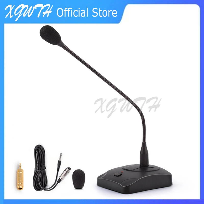 

Wired Gooseneck Microphone for Teaching Classroom Meeting Video Social Condenser Conference Mic Height Adjustable with Cable