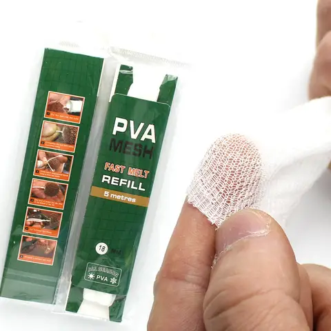 잉어 낚시 PVA 메쉬 그물 수용성 물 PVA 좁은 메쉬 튜브 그물 잉어 낚시 방법 피더 미끼 리필