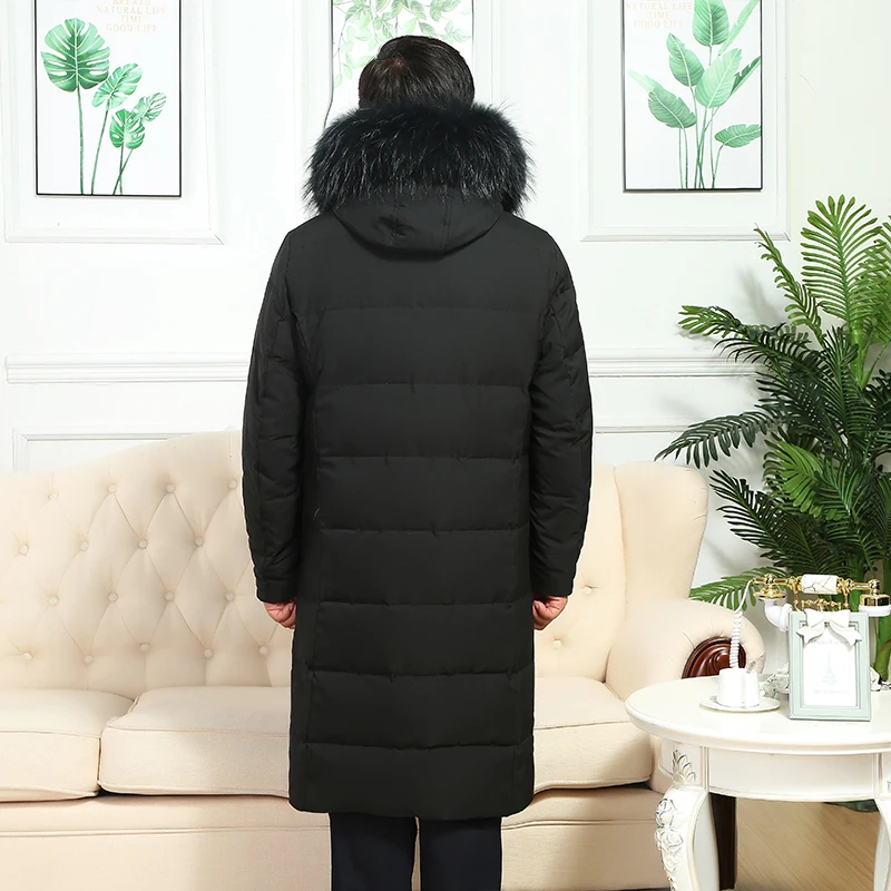 Winter Down Coat Male Thick Warm Down Jacket Men Large Fur Hooded Coat Winter 90% White Duck Down Jackets Outwear 19-1