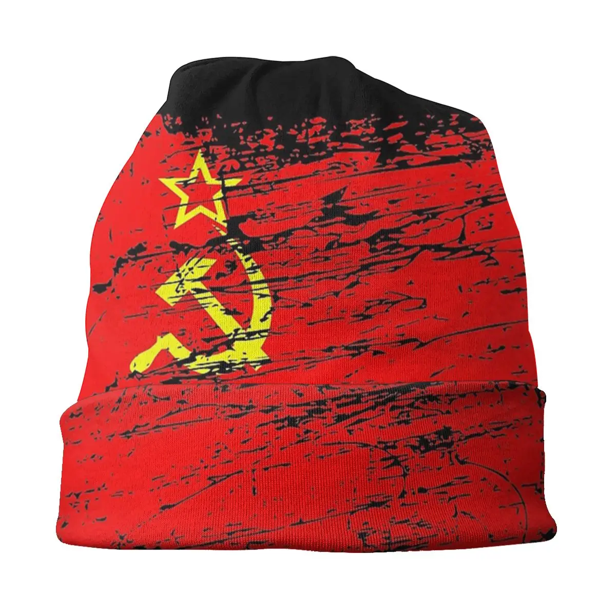 Soviet Union USSR Russia Flag Skullies Beanies Communist Socialist Hats Fashion Street Men Caps Thermal Elastic Bonnet Knit Hat