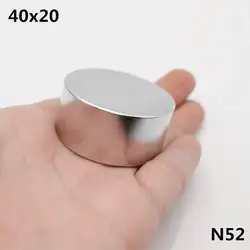 2Pcs hot magnet 40x20 mm N52 Round strong magnets powerful Neodymium magnet 40x20mm Magnetic metal 40*20mm