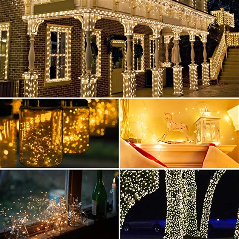 100/50LEDS USB Light String Outdoor Waterproof Garland Fairy Lights Wedding Party Xmas Holiday Decor Lamps 2022 Navidad Decor