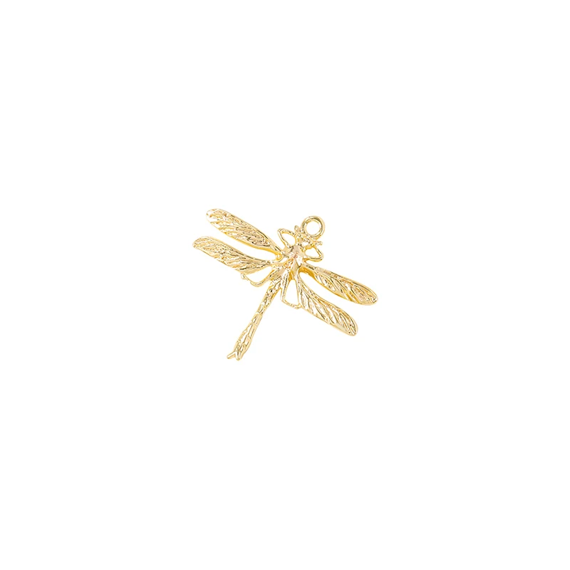 Factory Wholesale Gold Color Brass Dragonfly Charms Pendants  Necklace Bracelet Earring Diy Jewelry Making Supplies Accessories