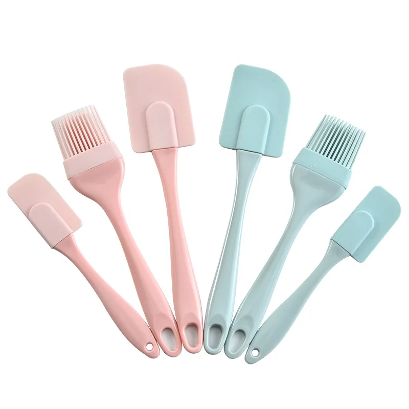 3Pcs/Set Silicone Cooking Utensils Spatula Barbeque BBQ Brush Heat Resistant Cake Cream Scraper Multi Purpose Baking Tools