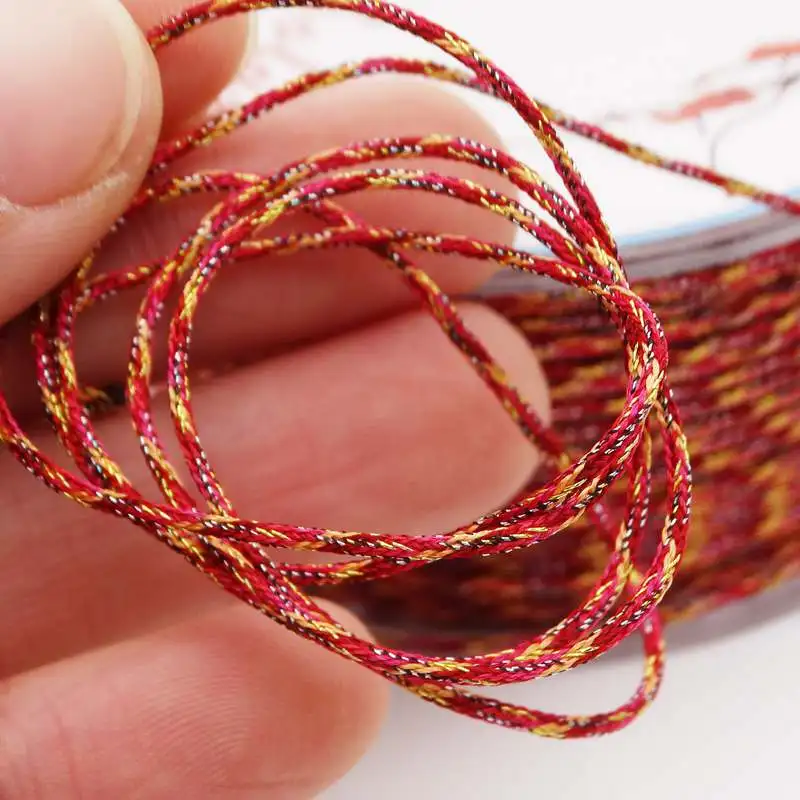 About 1mm Add gold colorful jade thread Multicoloured line Cotton nylon line DIY Knit bracelet thread inelasticity cord